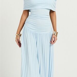 LIONESS - Field of Dreams Maxi Dress in Soft Blue